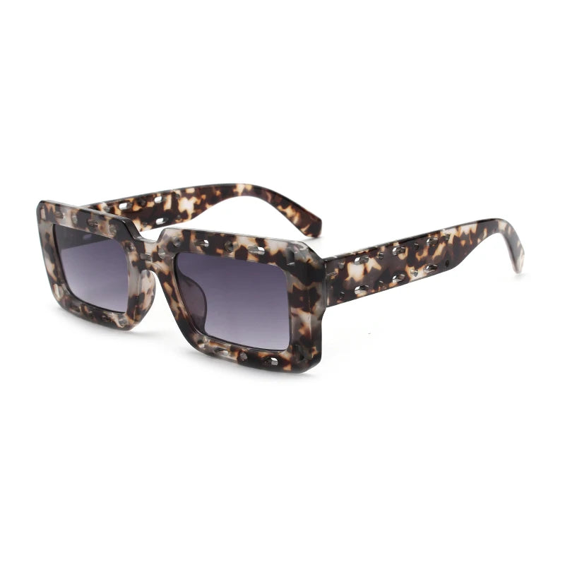 UV400 Retro Sunglasses Women Men Blue/Black/Yellow Frame Brown Hollow Square Lenses Vintage Party Style Unisex Sun Glasses Lens