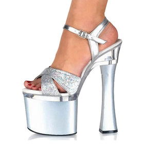 Summer new thick heel 18 cm ultra-high platform 7-inch model show Club fashion women's large sandals