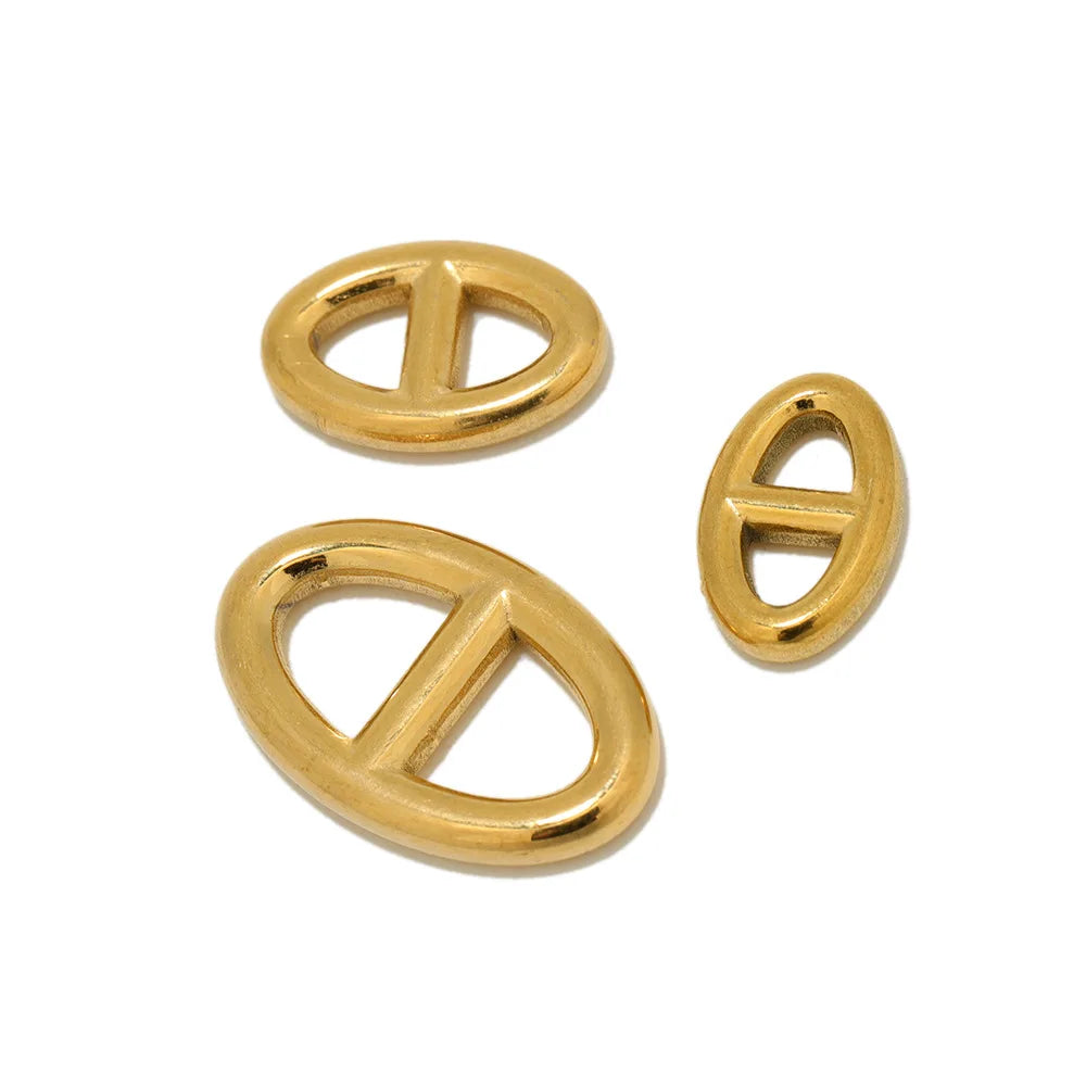 5pcs/bag 18K Gold Plated Stainless Steel Letter Pendant DIY Bracelet Necklace Pendant Hip Hop Jewelry Accessories