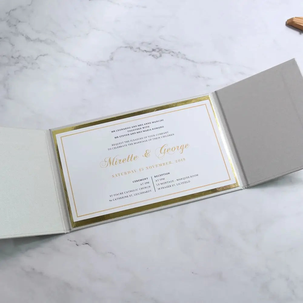 Royal Custom Printable Embossing Acrylic Wedding Invitation