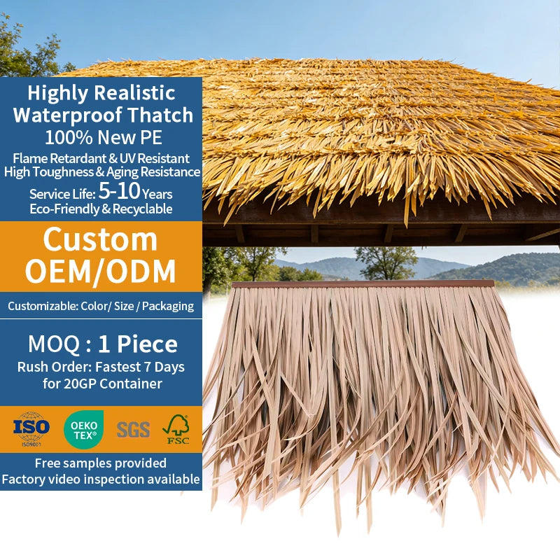 Thatching Do Telhado De Palha Artificial Nipa Roof Straw Chaume Artificial Thatched Tegels
