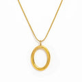Joolim Jewelry 18K Gold Plated Oval Pendant Sweater Necklace Stainless Steel Jewelry Wholesale