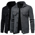 Custom Winter Thick Men's Knitted Sweater Jacket Turndown Collar Long Sleeve Cardigan Men's Workwear Cardigan Outer Sweater