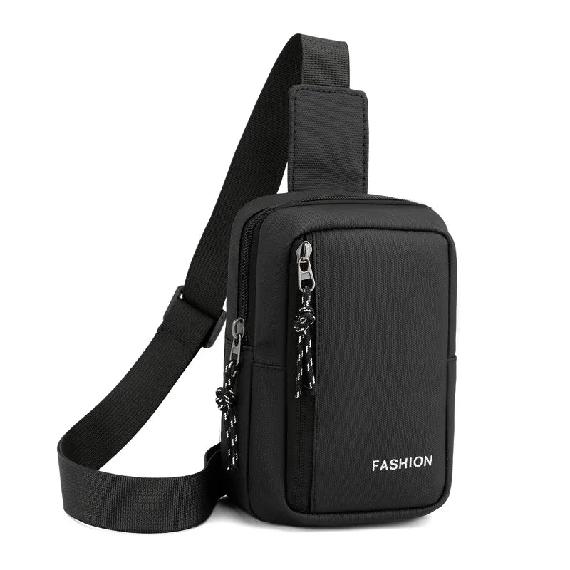 Diagonal Nylon Chest Bags Trendy Small Crossbody Sling Backpacks Waterproof Phone Chest Bag for Travel