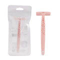 Hot Selling Ladies Razor with Anti-Skid Lines Superior Quality Hollow Removable Body Hair Shaving Blade for Armpit Hair Removal