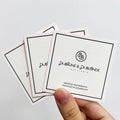 Custom Special Textured Luxury Embossed Logo Business Card Square Cotton Kraft Paper with Pink Edge Screen Printing