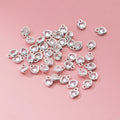 S925 Silver Inlay Zircon Heart With Silver Edge Charm Jewelry Accessories