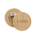 Promotional Blank Custom Magnets Bamboo Beer Cap Openers Wooden Round Magnetic Wood Bottle Opener