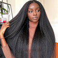 Wholesale Virgin Hair Vendors Natural Human Hair Wigs for Black Women 13x4 Lace Front Kinky Straight Wig Peruvian Hair