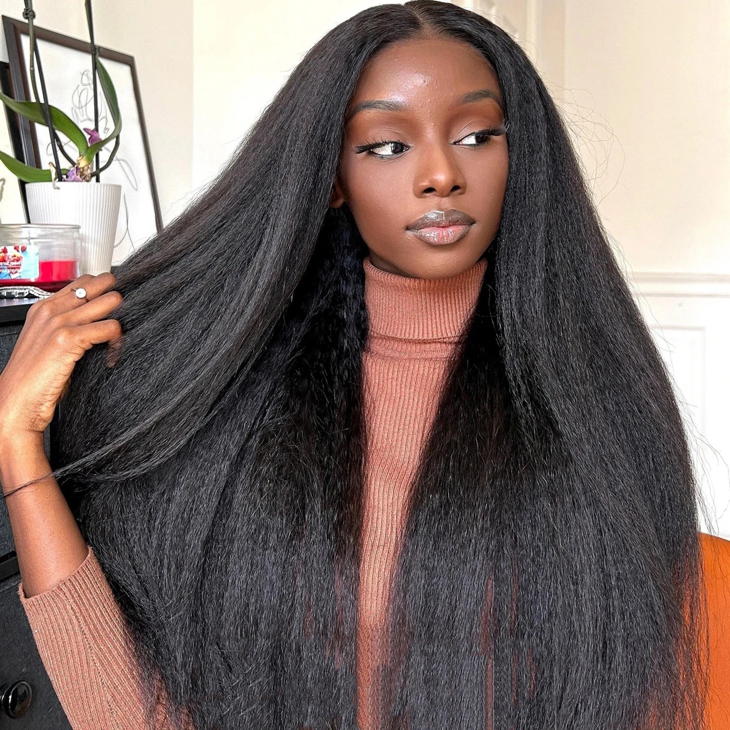 Wholesale Virgin Hair Vendors Natural Human Hair Wigs for Black Women 13x4 Lace Front Kinky Straight Wig Peruvian Hair