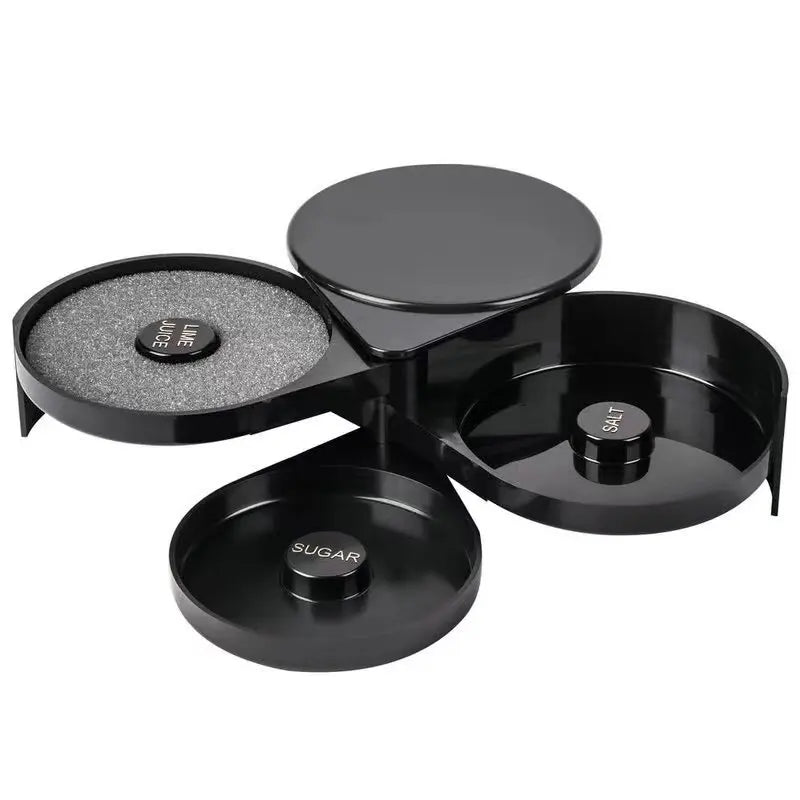 2026 Top Selling Black Plastic Sugar Salt Glass Rimming 3 Tier bar Glass Rimmer Bartender Tool