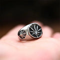 New Arrival Jewelry 18k Gold Plated Men Ring Jewelry Stainless Steel Leaf Hoop Ring