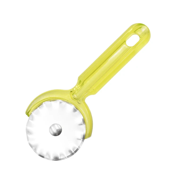 Promotion Plastic Pizza Tools Stainless Steel Flower Edge Wheel Blade Pie Cutter Slicer Cheese Pizza Cutter Wedding Party Easy