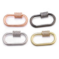 Wholesale Polishing Jewelry Clasp Beautiful Rose Gold Ellipse Swivel Climbing Zircon Carabiner for Necklace Making Accessories MegaBDM
