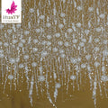 HY1974 Super Bright White Sequins Heavy Beaded Lace Wedding Dress Bridal Gown Embroidery Mesh Lace