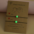 SC New Lucky Beaded Friendship Couple Bracelet Simplicity Pinky Promise Bff Bracelet Acrylic Glow in the Dark Heart Bracelet