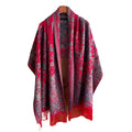 BESTELLA Women's Retro-Style Ethnic Tassel Cape Scarf Coat Premium Upgraded Polyester Shawl Customizable for Autumn Season