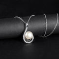 D1012 Abiding Jewelry Brand New 10mm White Fresh Water Pearl Women's Necklaces Jewelry 925 Sterling Silver Necklace Pendant