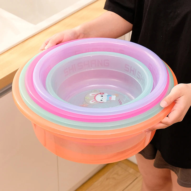 Factory Direct Supply Household Multi-purpose Plastic Round Basin for Vegetable Fruit Washing Transparent Kitchen Washbasin