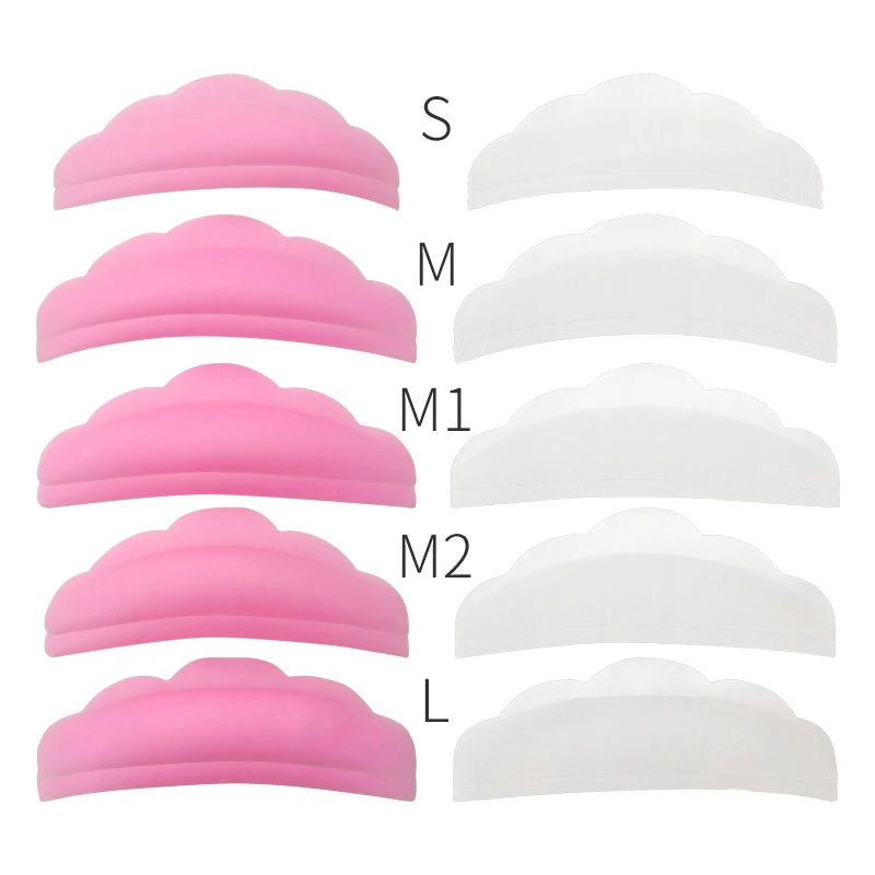 FOCSTAR 10pcs Reusable Silicone Beauty Tool Eyelash Perming Curler Lash Lift Pads Rods Set 5 Sizes (BT3064)