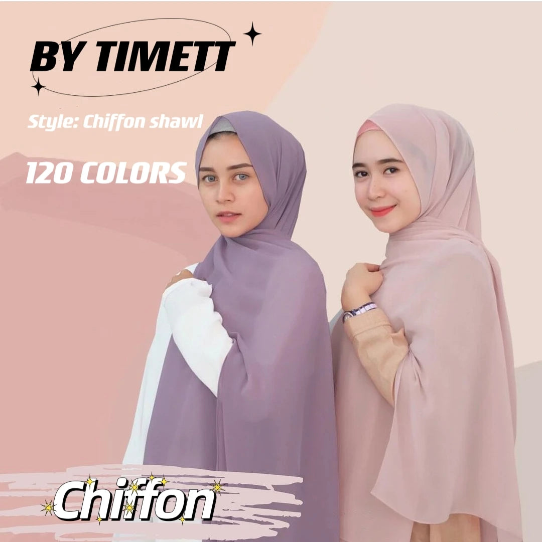 Wholesale Cheap Solid Plain Islamic Shawls Thick Wrap Headband Bubble Chiffon Muslim Hijab Pearls Chiffon