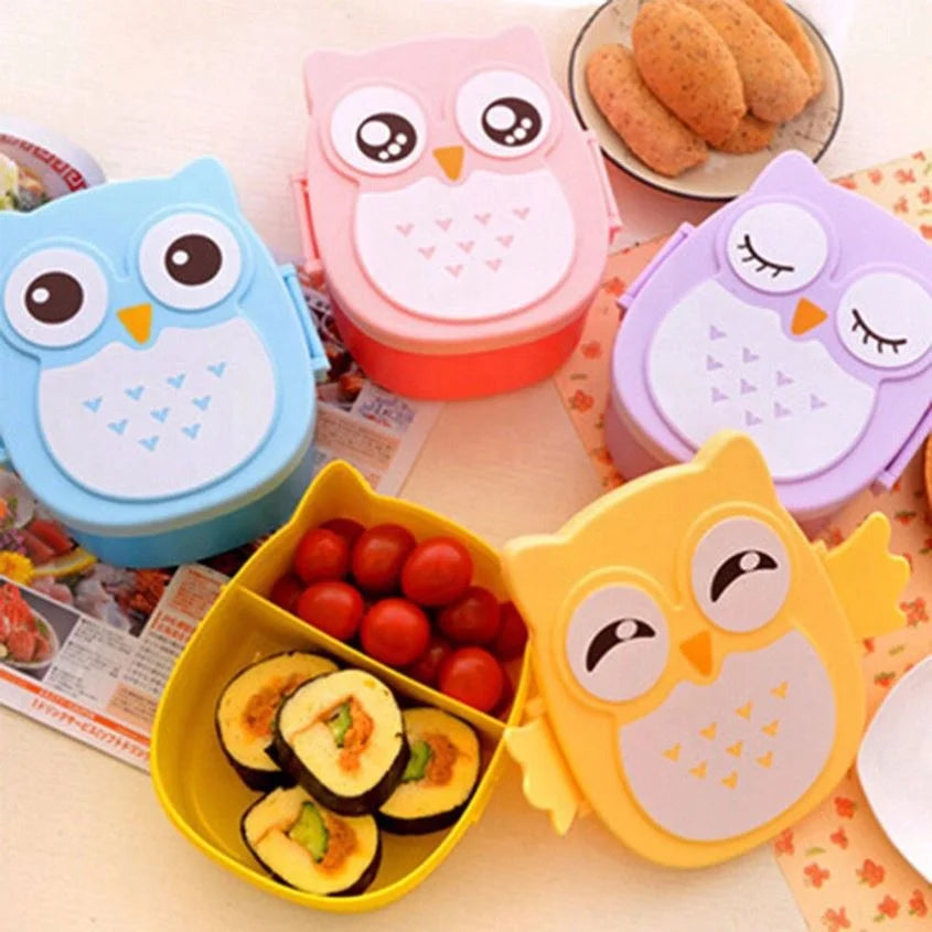 Cute Cartoon Owl Lunch Box Food Container Storage Portable Kids Student Lunch Box Bento Box Container With Compartments Case