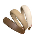 Wholesale  New Style  Retro Temperament PU Leather Sponge Headband Fashion Simple Women's Solid Color Hair Accessories