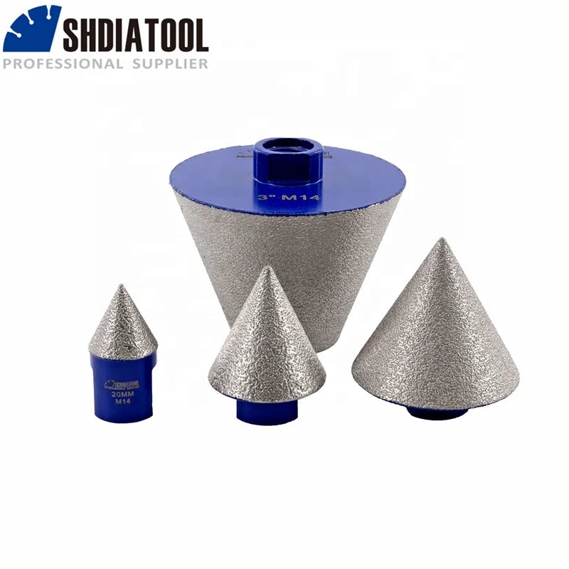 Vacuum Brazed Diamond Chamfer Milling Cone Bits for Enlarging Polishing Beveling Exist Holes for Marble Tile Granite Masonry