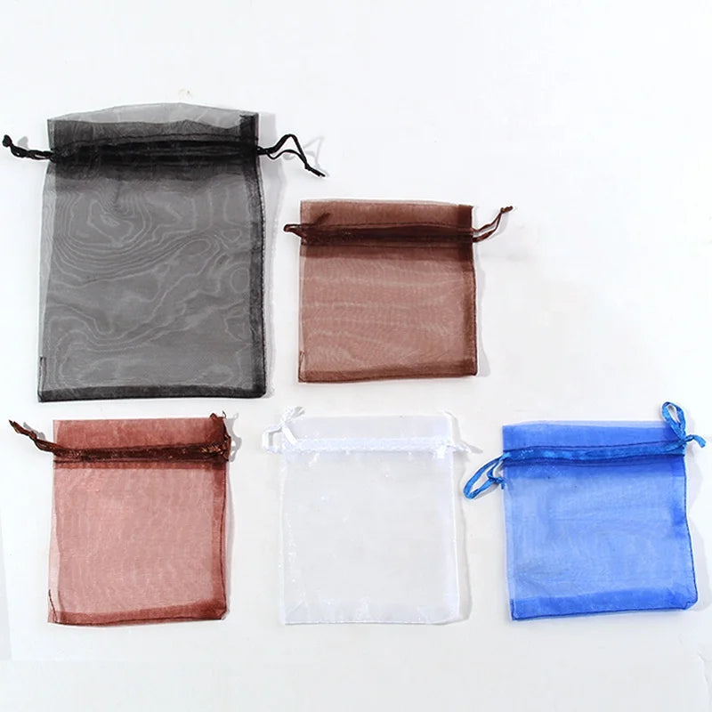 Jewelry Packaging Bags Gift Pouch Wedding Party Candy Storage Bag Jewelry Mesh Organza Wholesale Bag