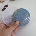 Early Riser New Design 4 Patterns Round Laser Holographic Mold Coaster Tray Silicone Mold for DIY Fashion Jewelry Sets Mouldings