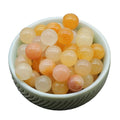 Wholesale 8\10\12\16\18\20mm Natural Yellow Jade Crystal Stone No Hole Round Loose Bead for Diy Jewelry