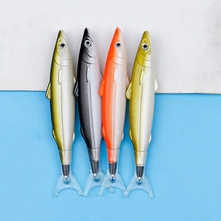 Simulation Salted Fish Portable Student Fish Touch ABS Ballpoint Pen Promotional Fishing Gift for Lake River Stream Use