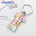 In Stock Blank Sublimation Sports Jersey Metal Keychain UV Printed Team Badge for Fan Club New Member Welcome Gift Keychain