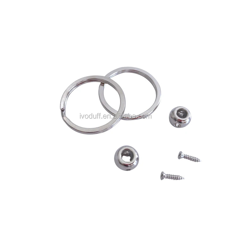 Ivoduff Wholesale Metal Keychain Keyring With Bead and Screws