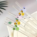 Supply Handmade Creative Cute Pig Glass Straws High Temperature Milk Tea Juice Stained Glass Straws Wholesale