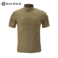 HAN WILD New Camouflage Tactical T-shirt Breathable Quick Dry Field Training Tactical Polo Shirt