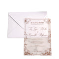 Chinese Cheap Transparent Acrylic Invitations Bronzing Printing Match Blank White Envelope