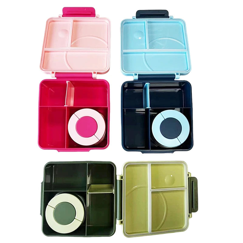 Hot Sales Thermos 4 Compartment Leak-Proof Bento Box Magic Kids Food Container Lunch Box Children Back to School Set