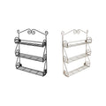 Vintage Spice Rack 3 Levels Condiment Storage Black Steel Rolling Wire 3 Tier Spice Rack for Kitchen Storage Rack