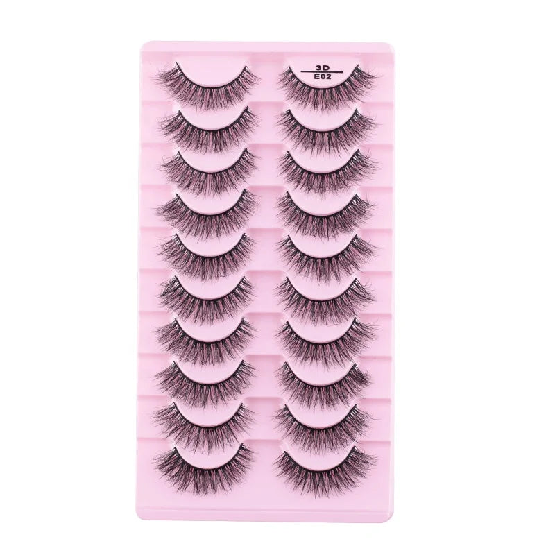 Factory Wholesale Full Strip Eyelash Custom Box Fluffy Mink Eyelash Natural False Eyelash Extensions
