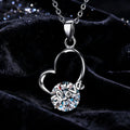 Romantic Fashion Love Heart Moissanite Valentine's Day S925 Sterling Silver Necklace for Women