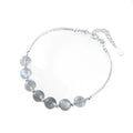 Korean Fashion Trendy 925 Sterling Silver Crystal Rhinestone Bead Bileklik Women's Anniversary Wedding Gift Rhodium Plated