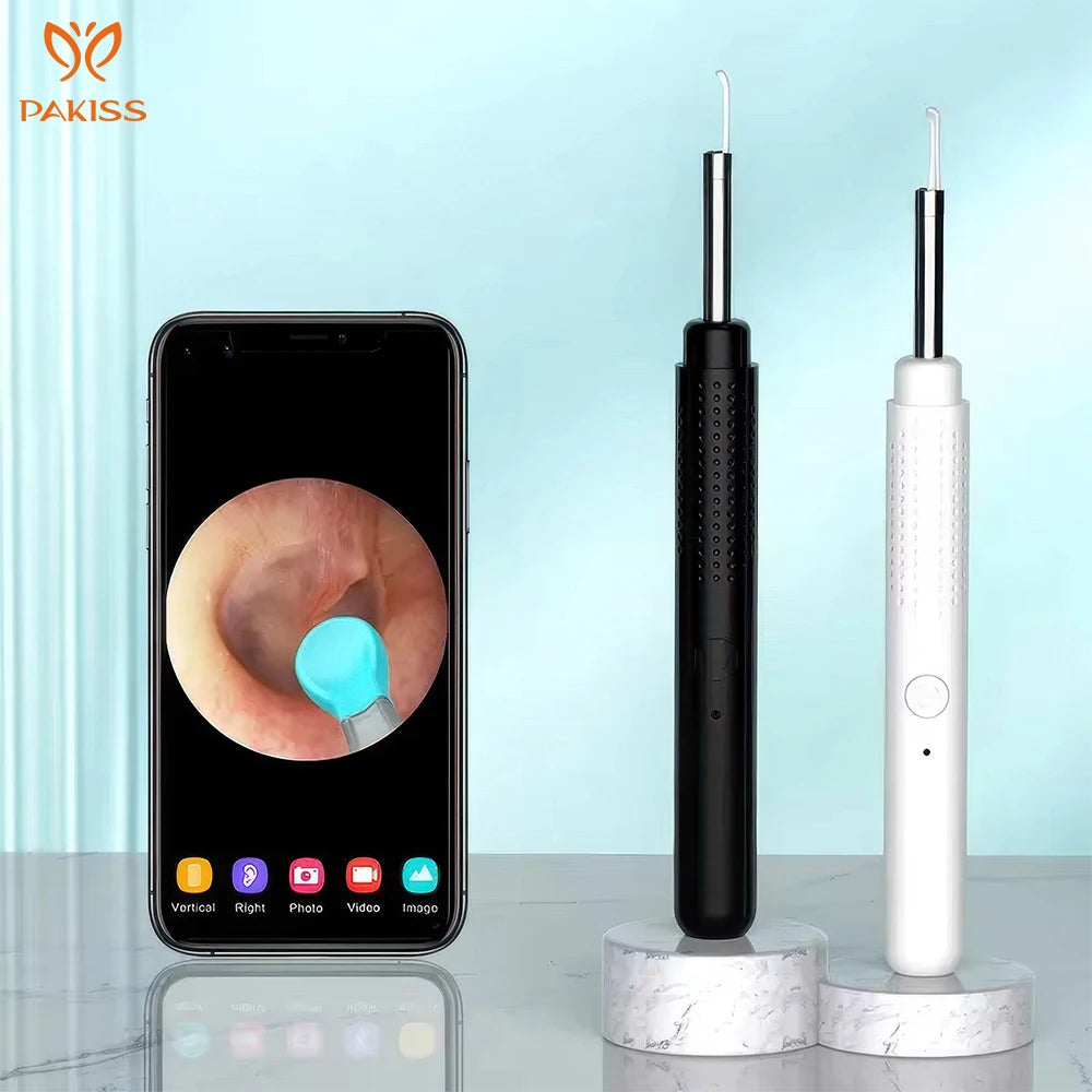 PAKISS High-end Design Otoscope New Ear Wax Removal Wifi  Integrated  Health Safe Ear Pick Tool Camera Electric Ear Wax Remove