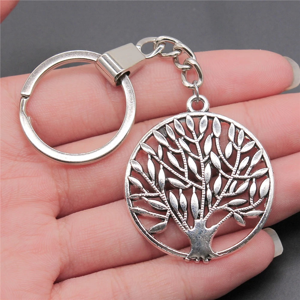 WYSIWYG 42x37mm Antique Silver Plated Antique Bronze Plated Zinc Alloy Tree Keychain Accessories P2-ABD-C10395