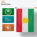 Wholesale 100% Polyester Kurdish Country Flag Custom Design with Double Side Printing Featuring Kurdistan Flag