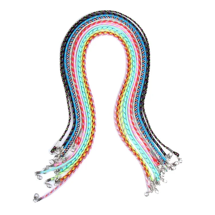 Wholesale Braided Earloop Extender Rope Neck Strap Round Pattern Adjustable Face Masking Lanyard Glass Lanyard Cord Packaging