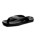 Senpin Men's Korean Style Summer Outdoor Flip-Flops Genuine Cowhide Leather Rubber Midsole Thick Sole Non-Slip Solid Slippers
