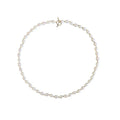 7-8mm Classic Rice Shape Natural Pearls Necklace 14K Gold Plated Freshwater Flower Pattern Romantic Link Unisex Gift
