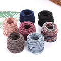 Wholesale Bulk 100PCS 4.5CM Custom Women Girl Kids Basic Colorful Blue Black Ponytail Bun Hair Rubber Bands Elastic Hair Ties