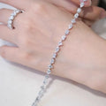Lab Diamond Fancy Cut Synthetic Created Diamond 5ctw 18k Solid Real Gold Bracelet for Women Girls